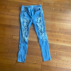 AE high waisted ripped skinny jeans - size 8